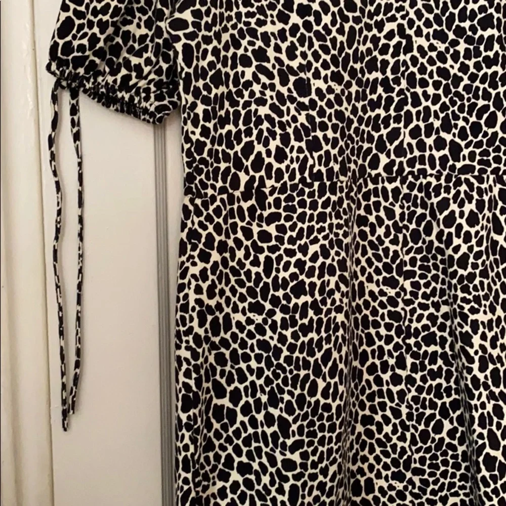 NWT TopShop animal print tie puff sleeve minidress